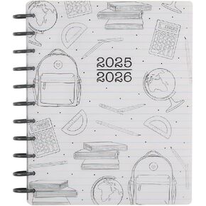 Happy Planner Disc Bound 12 Month Academic Planner, July 2024–June 2025 Daily to Monthly Planner, Big Size, Teacher Layout, Here We Go Again, 72 Pages, 2 Sticker Sheets, 8 1/2" x 11"