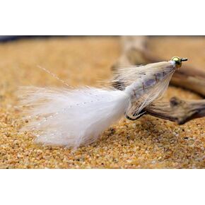 Weighted Bead Head Woolly Bugger White Streamer Fly w/Flash Tied on Mustad Signature Hooks - 12 Flies
