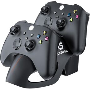 ZUGZWANG Charging Station for Dual Controls Compatible with Xbox One/One S/One X, Xbox Series S/X, Includes 2 x 1100 mAh Batteries
