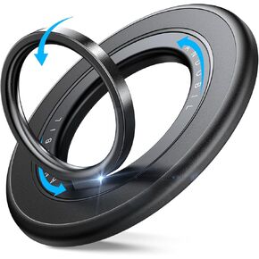 2025 [Sability Max] Magnetic Phone Grip [Rotate Ring & Ultra-Strong Dual-Sided Magnet] iPhone Ring Holder Compatible with MagSafe iPhone 16 Pro Max 15 14 13 12 Samsung S25 etc, Gym Accessories, Black