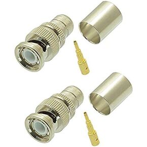 2 Qty BNC Crimp Plug Male Straight for RG8 LMR400 RG213 RG214 Cable RF Connector Ships from USA