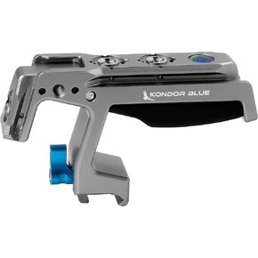 KONDOR BLUE | Talon Top Handle for Cameras, Monitors & Cages | NATO Clamp, Cold Shoes, Arri mounts, Built-in Hex Tool, Molded Rubber Grip, & Bubble Level | Gray