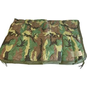United States Made - Genuine US Military Poncho Liners - Woodland Camo (Single - Winston Salem Industries For the Blind - WC Poncho Liner)