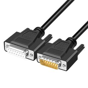 1Pcs 15Pin Industrial Grade Cable Male to Male to Female DB15 Data Extension Cord 2 Row 15 Pin Serial Parallel Port Shielded Wire(M to M,1M)