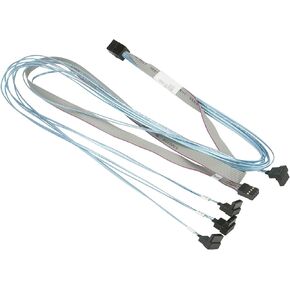 Supermicro CBL-SAST-0823 SATA/SAS Cable - with Sidebands - Crossover - 4 x Mini SAS HD (SFF-8643) (M) to SATA, sideband (F) - 2.5 ft