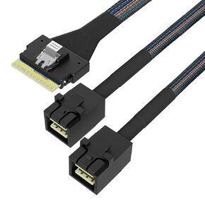 SFF8654 8i to SFF8654 8i High-Speed Data Transfer Cable (2 Pack 0.8M/2.62FT) for Server RAID Controller Card, Hard Drives, Internal SAS/SATA Cable Connector
