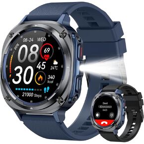 Smart Watch for Men Fitness Tracker: Bluetooth Make Answer Call Digital Mens Watches Waterproof Running Smartwatch for Android Phones iPhone Samsung Compatible Sleep Heart Rate Monitor Step Pedometer