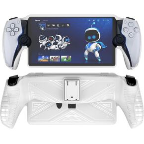 Protective Case for PlayStation Portal, TPU Cover Case Protective Sleeve with Stand for Portal Game Console Drop-Proof Case Skin Shell Protector (White)