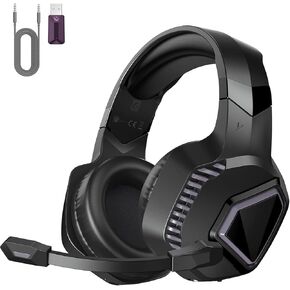 Wireless Gaming Headset for PS5, PS4, Mac, Switch, PC - 2.4GHz Wireless Gaming Headphones, Bluetooth 5.2 - Adjustable Noise Canceling Microphone - 3.5MM Wired Mode for Xbox(Dark Violet)