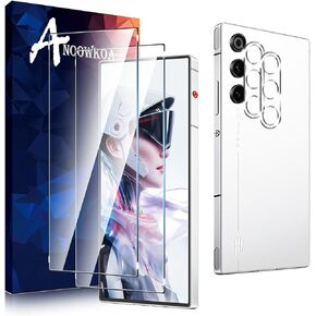 2 Pack for RedMagic 10 Air Screen Protector + [2 Pack] Red Magic 10 Air Camera Lens Tempered Glass Protector.9H Hardness.Support Fingerprint Unlock Bubble-Free.Easy Installation