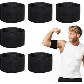 Simarro 6pcs Captain Captain ، 5 × 30 سم/2x12 بوصة أسود مرن فرقة قابلة للتعديل قائد شرائط شرارة
