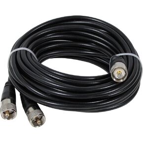 18 Ft RG-59A/U Co-Phase Coax Cable PL-259 to 2 X PL-259 - Connects 2 Antennas!