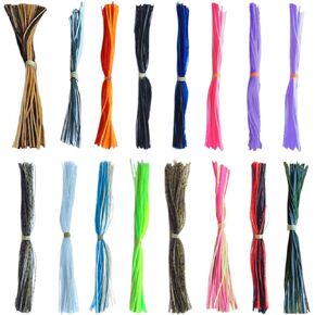 16 Pack Silicone Skirts for Fishing Lures, Jig Skirts for Bass Fishing, Jig Skirt Material, Rubber Legs Fly Tying, Spinner Bait Skirts for Bass Fishing