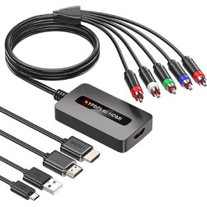 Male Component to HDMI Converter, 1080P YPbPr to HDMI Converter for Connecting Devices with Female Component Output to HDTVs, Compatible with DVD STB