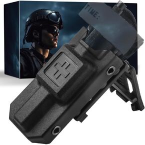 Locking Clip Tourniquet Holder, JUNESEAKER Tourniquet Pouch for Gen 7 C-A-T and Older, Universal Belt Upgraded Clip Holder Gift Box (Tourniquet Not Included)