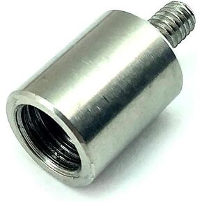 Polespear Speartip Threaded Adapter - Solid Stainless Steel - 11mm Female to 6mm Male Standard for Most Spearguns Hawaiian Sling and Pole Spear Speartips