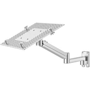 Adjustable Extended Arm Laptop Wall Mount, Portable Ventilated Desktop Laptop Holder, with Aluminum Alloy Tray, Lockable Lift Position, Load 3-6kg, for Office, Workstation