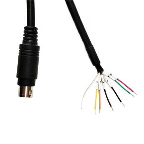 MINI DIN MD4 MD5 MD6 4PIN 5PIN 6PIN MD8 8PIN PS/2 Male Connector Adapter Breakout RS232 RS485 RS422 PLC Programming Cable(1m,MD5 Male)