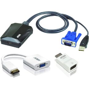 ATEN AC CV211KIT01 Portable Laptop USB Console HDMI t VGA Adapter Retail