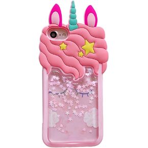 3D Cute Unicorn Case for iPod Touch 7th/6th/5th,Cartoon Kawaii Fashion Character Unicorn Horse Shape Kids Girls Women Soft Silicone Case for iPod Touch 7th/6th/5th Generation