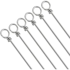 .051 Looped Spinner Shafts Musky Bucktail Stainless Steel Wire Shafts Bucktail/Spinner Making Supplies (25 Pack)