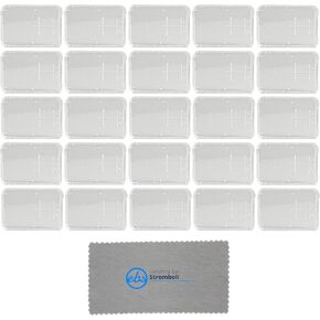 25 Pack Micro SD Micro SDHC Memory Card Plastic Storage Jewel Case with (1) Everything But Stromboli MicroFiber Contact Cleaning Cloth