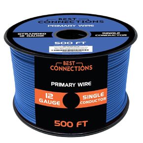 Automotive Primary Wire - 500ft (Various Color Options) | Ideal for Trailer, Speaker, and Lighting Circuits | Durable Primary/Remote, Power/Ground Electrical Wiring (Black, 16 Gauge)
