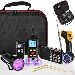 Dunzy 11 Pcs Ghost Hunting Equipment Kit Include Ghost Radio, Voice Recorder, UV Flashlight 2 LED Light up Cat Balls Etc(Upgrade Temp Gun) in Kuwait