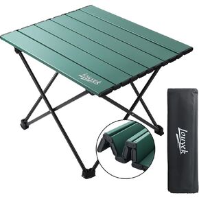 Small Camping Table, Ultralight Aluminum Folding Table with Carrying Bag, Portable & Lightweight Camping Side Table for Outdoor Camping, Picnic, Beach and Fishing, Black