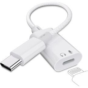Vcddom USB C to Lightning Audio Adapter, USB Type C Male to Female Lightning Headphone Audio Adapter Compatible with iPhone 16/16 Pro/15/15 Pro Max, iPad Pro, iPad Air 6/5, Galaxy S25/S24 (No Charge)