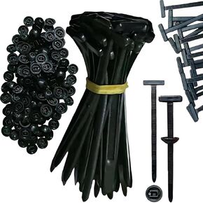 50Pcs Nylon Universal Cable Tie Buckle, 2025 New Heavy Duty Self-Locking Zip Ties Holder with Pin & Button Design for Car, Multipurpose Plastic Cable Ties Tool for Car Daily Repair Quick Fix