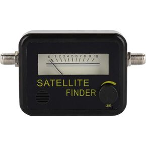 Portable Satellite Finder with Illuminated Display, Lightweight Signal Meter for Home Dish Alignment, ABSMetal, Black/Yellow