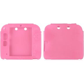 Anti-Slip Soft Silicone Rubber Gel Protective Skin Case for Nintendo 2DS Full Body Cover (Pink)