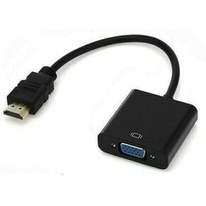 HDMI to VGA, Gold-Plated HDMI to VGA Adapter (Male to Female) Compatible for Computer, Desktop, Laptop, PC, Monitor, Projector, HDTV, Chromebook, Raspberry Pi, Roku, Xbox and More - Black