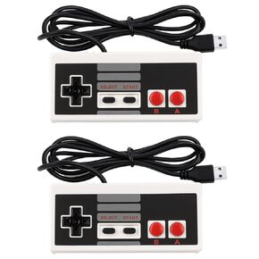 Zenanbibi USB Wired Controller 2-pack for NES Gamepad-Plug & Play for Windows PC ، MAC ، Linux ، Raspberry PI ، Retropie ، NES Emulators-Classic NES Controller Gamepad for Retro Gaming Fun