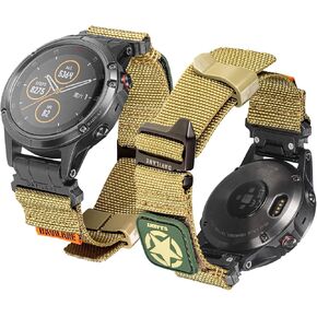 فرقة ساعة نايلون تكتيكية 26 مم لساعات Garmin 51mm: Modular مع بقع قابلة للتبديل وحزام G-Hook لـ Fenix ​​7x/6x/5x Pro ، Epix Pro ، غريزة 2x/3 ، Descent Mk