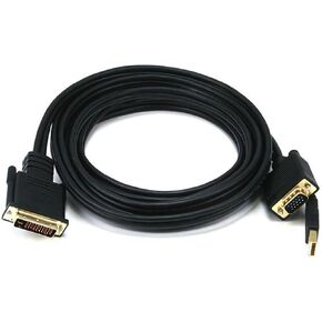 Monoprice 12ft 28awg VGA & USB (نوع) لكابل M1 -D (P & D) - أسود