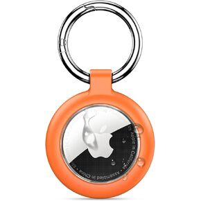 Inesore Waterproof Holder for AirTag, Carbon Fibre Texture Design Case Holder for Air Tag, Full Scratch-Resistant with Keyring AirTags for Pet Collar, Luggage Tag, Black