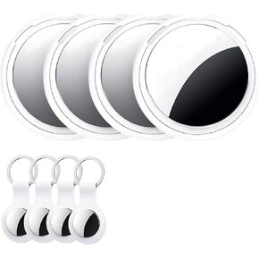 4 Pack Air Tracker Tags [Apple MFi Certified] Pair with Apple Find My(iOS Only) Smart Bluetooth Tracking Tags Key Finder Item Locator Waterproof Worldwide Tracker for Pets Wallet Backpack Dogs Luggage