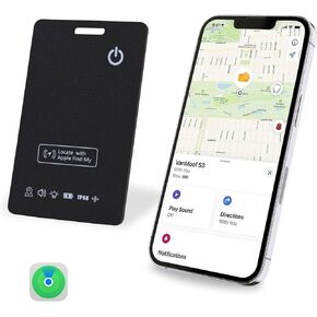 [Apple MFi Certified] LBPRT Airtag Card Wallet Tracker Thin 1.6mm 2 Pack, Rechargeable Air Tag Work with Apple Find My (iOS Only, Android not Supported), Item Finder Locator for Luggage Suitcase Bags