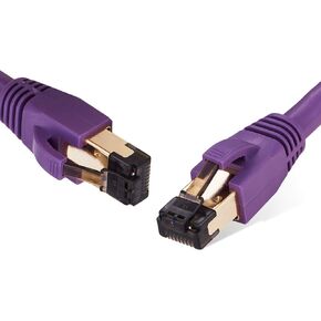 Cat 8 Ethernet Cable Network Patch Green 10ft 40Gbps, 2000Mhz Copper 26AWG S/FTP Shielded High Speed Performance Cord,Gold Plated RJ45 Connector for Gaming/Modem/NAS/Router Professional Internet