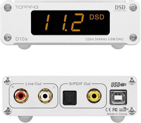 تتصدر D10S USB DAC ، XMOS XU208 ES9038Q2M DSD256 PCM 32BIT/384KHz ، USB إلى RCA Coxaxial و Optical Outs ، Decoder HI-RES Audio Decoming لأجهزة الكمبيوتر المكتبية/الهاتف (D10S-Black) in Kuwait