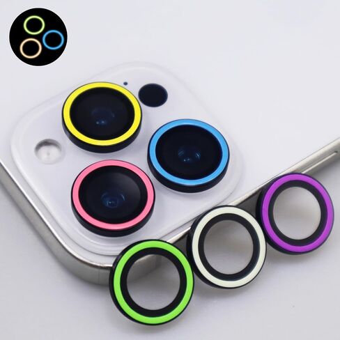 for iPhone 16 Pro / 16 Pro Max Camera Lens Protector Glow in the Dark Tempered Glass Screen Accessories Luminous Lens Cover for iPhone 16 Pro/Pro Max (3PCS) (White) in Kuwait