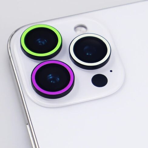 for iPhone 16 Pro / 16 Pro Max Camera Lens Protector Glow in the Dark Tempered Glass Screen Accessories Luminous Lens Cover for iPhone 16 Pro/Pro Max (3PCS) (White) in Kuwait