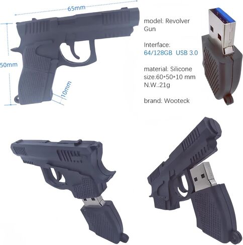 WooTeck 64 جيجابايت معدن لامع برونزي رصاصة USB 3.0 ذاكرة فلاش مع سلسلة مفاتيح، برونزية in Kuwait