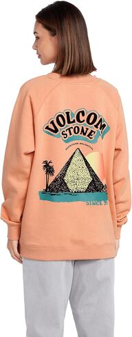 سويت شيرت نسائي من الصوف من Volcom Stone Magic Boyfriend Crew، مقاس متوسط in Saudi Arabia