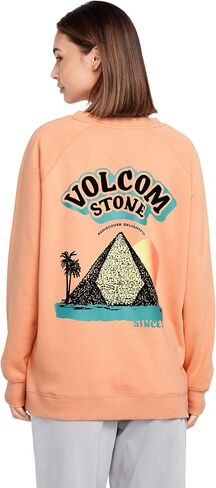 سويت شيرت نسائي من الصوف من Volcom Stone Magic Boyfriend Crew، مقاس متوسط in Saudi Arabia