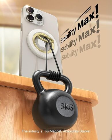 2025 [sability max] قبضة الهاتف المغناطيسي [Ring Ring والمغناطيس ذو الوجهين ثنائي الوجه] ePhone Ring Monder متوافق مع Magsafe iPhone 16 Pro Max 15 14 13 12 Samsung S25 ، إلخ ، ملحقات الصالة الرياضية ، الأسود in Kuwait