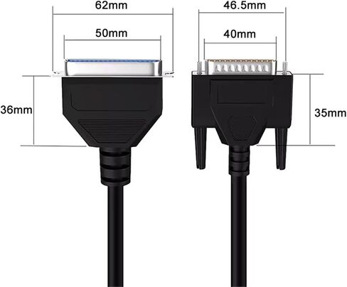 1Pcs DB25 to CN36 Parallel Printer Data Cable Pure Copper Shield 25/36Pin Gold-Plated Signal Line Male to CN36 Computer Connector(Metal Shell,3 Meters) in Kuwait