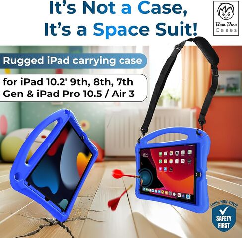 Bam Bino Space Suit Rugged Kids Case for iPad 9th 8 7 Gen, Air 3, Pro 10.5 in Saudi Arabia